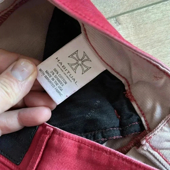 NWT Habitual Almas Hi Rise Ankle Zip Skinny Jeans Acid Red Sz 26 - Picture 6 of 10